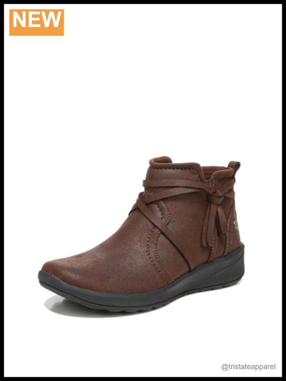 BZEES Women's Ankle Bootie Slip-On Stretch Fabric Leather Zip